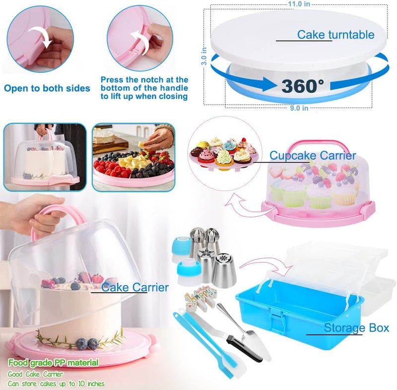 Ranchitel Cake Decorating Kit, 730 Pcs Cake Pop Kit Cake Decorating Supplies with Cake Carrier Holder Springform Pan Sets Toolbox Organizer Turntable Piping Bags Tips Chocolate Molds for Beginner Professional - Image 3